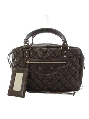 Balenciaga City Quilted Matelasse Boston Bag Brown